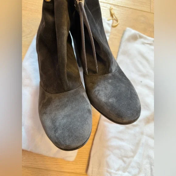 GIANVITO ROSSI Maeve Grey suede ankle boots Size 37 6.5 - Picture 6 of 7